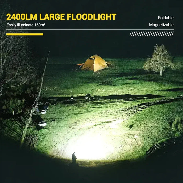 Solar LED Camping Lamp Warm Atmosphere Light 2400MAh USB Rechargeable Portable Hook Tent Lantern Waterproof Emergency Floodlight