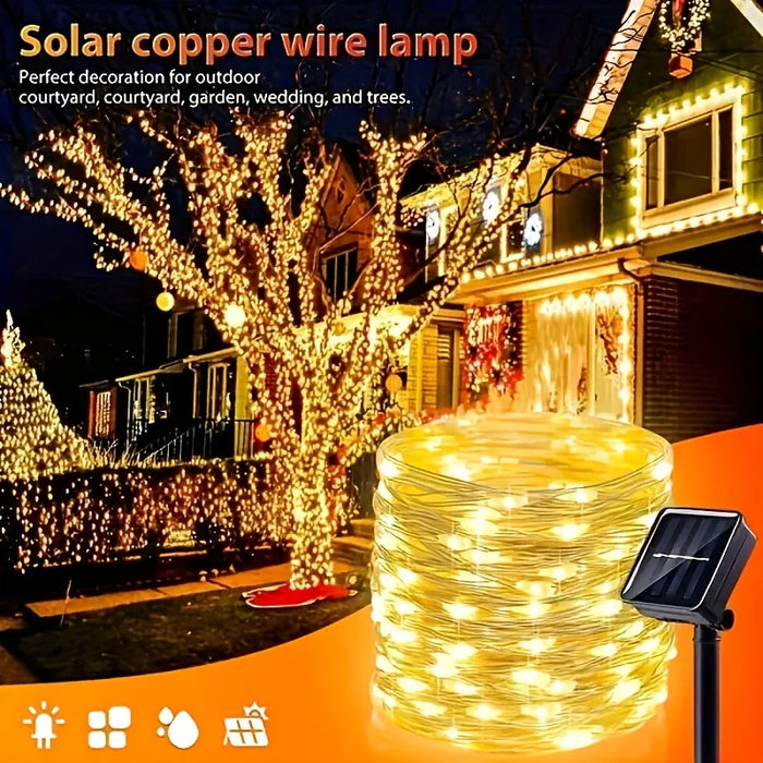 Solar String Lights Outdoor Garden Fairy Lights 50/100/200/300 LED Light Sensor Control for Trees Party Wedding Christmas Decor