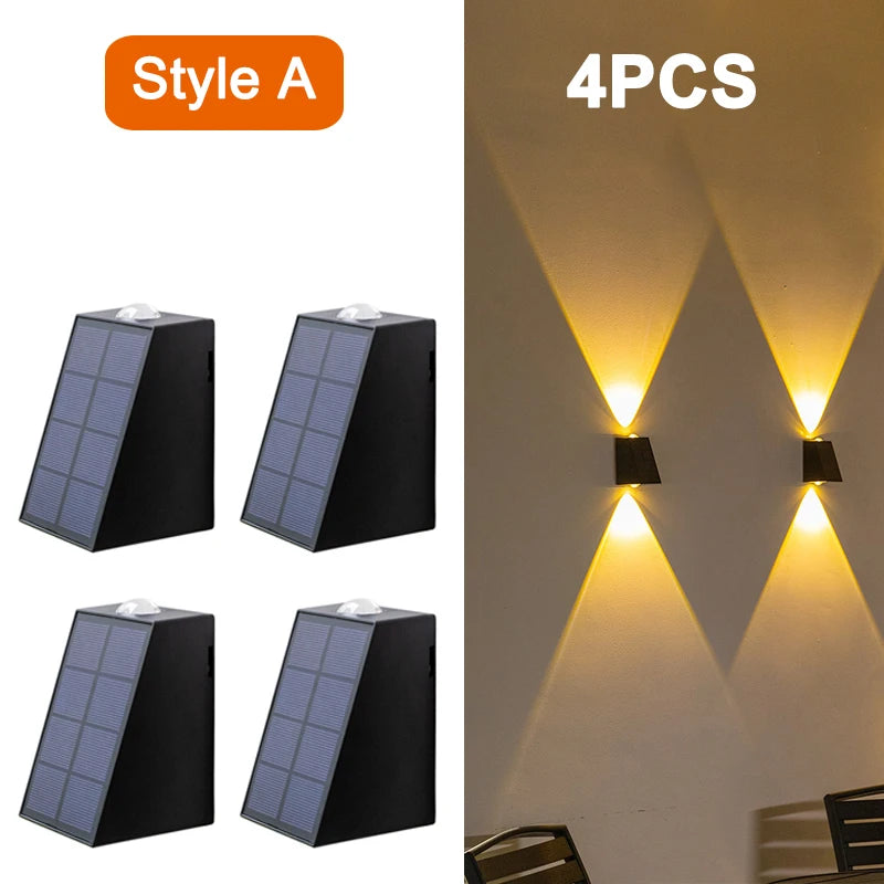 NEW Solar Wall Lights Outdoor Waterproof Street Decoration Wall Lighting LED Solar Power Porch Lamp For Villa Patio Garden