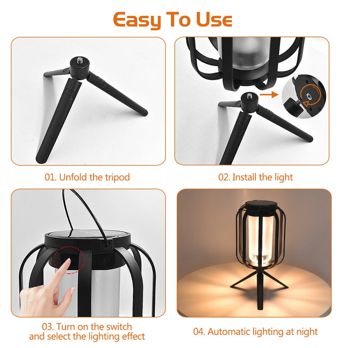 Solar Lanterns Outdoor Waterproof Hanging Lights for Outside Solar Table Lanterns Solar Wall Lantern Lights for Porch Patio Yard