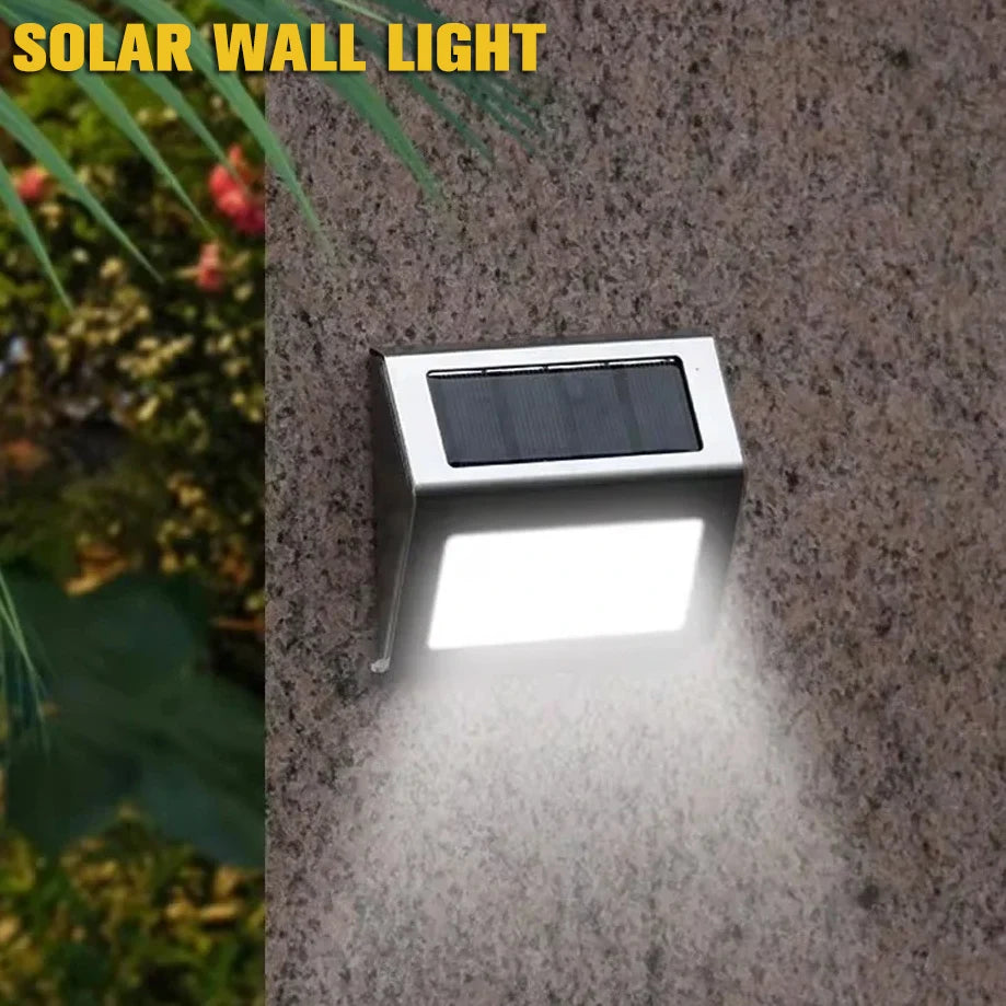 Solar Stainless Steel 3LED Step Light Waterproof Anti-corrosion and Environmental Protection Wall Light for Garden Fence Wall