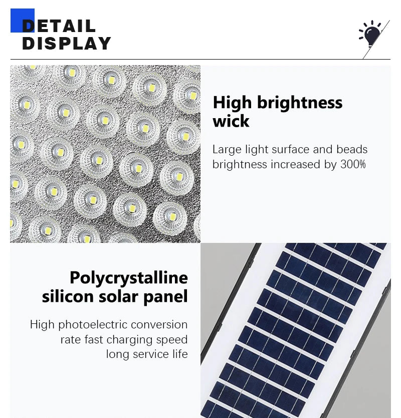 Led Solar Street Light Outdoor Garden IP65 Waterproof Solar Light 50-200W Courtyard Porch Balcony Garage Dusk To Dawn Wall Lamp