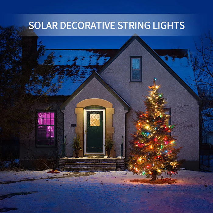 Outside Patio Backyard Home Decoration LED Landscape Lighting Garden Tree Fence Door Decor Solar Power String Lamp Fairy Lights