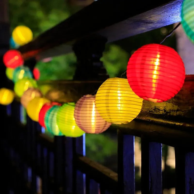 Solar Lantern String Lights Waterproof Outdoor LED Garland Fairy Light Patio Garden Decoration Light for Christmas Wedding Party