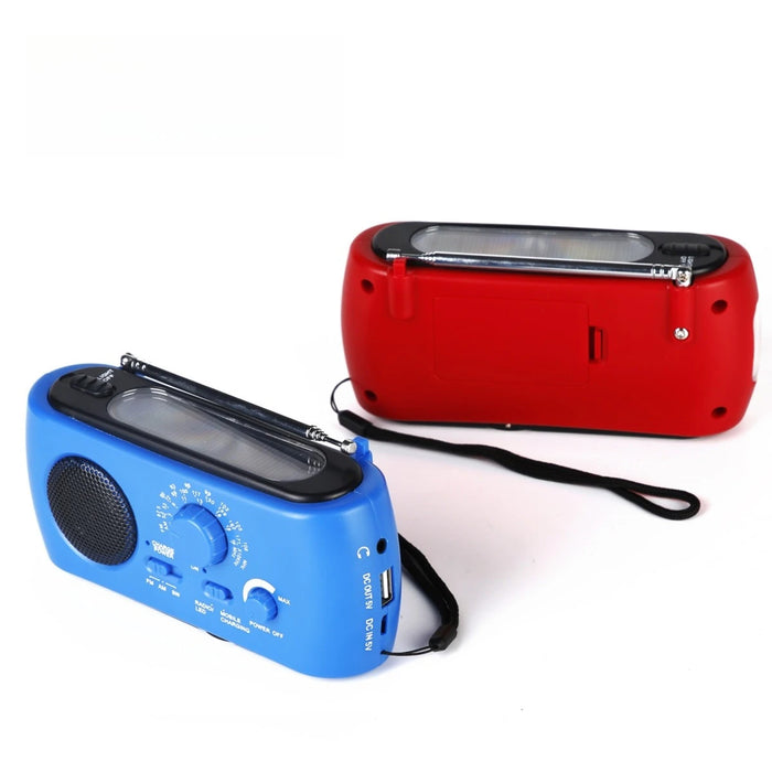Emergency AM/FM Radio - Solar/Hand Crank/Battery Operated with Flashlight SOS Alarm Charger for Outdoor Survival Camping Storms