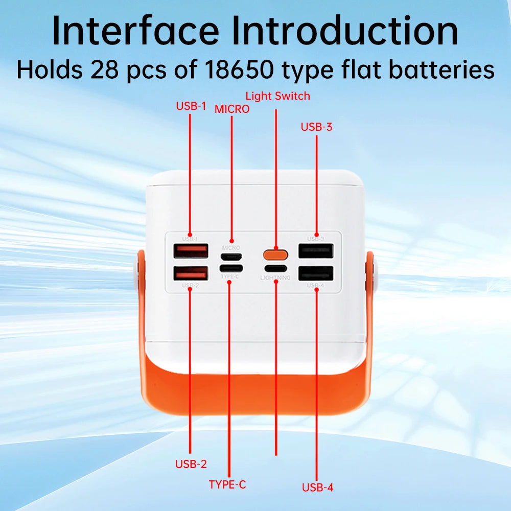 22.5W Fast Charging Mobile Power Supply Kit Solar 28-Cell 18650 Flat-Head Battery Power Bank No Welding, No Battery Included