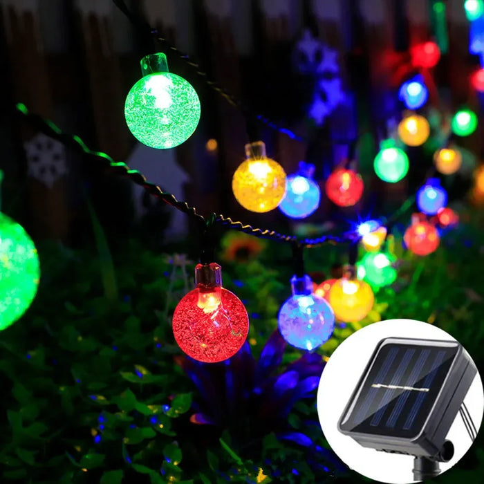 Solar String Lights Garden LED Outdoor Crystal Ball Fairy Light Home Patio Yard Christmas Decoration Lamp Garden Garland Wedding