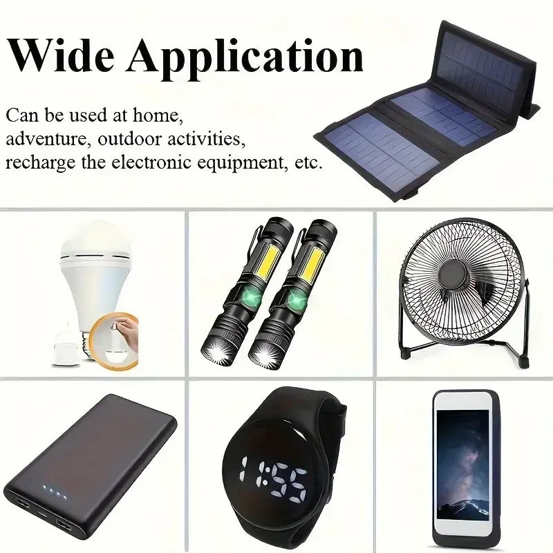 20W Foldable Solar Panel 5V USB Portable Battery Charger for Cell Phone Outdoor Waterproof Power Bank for Camping Accessories