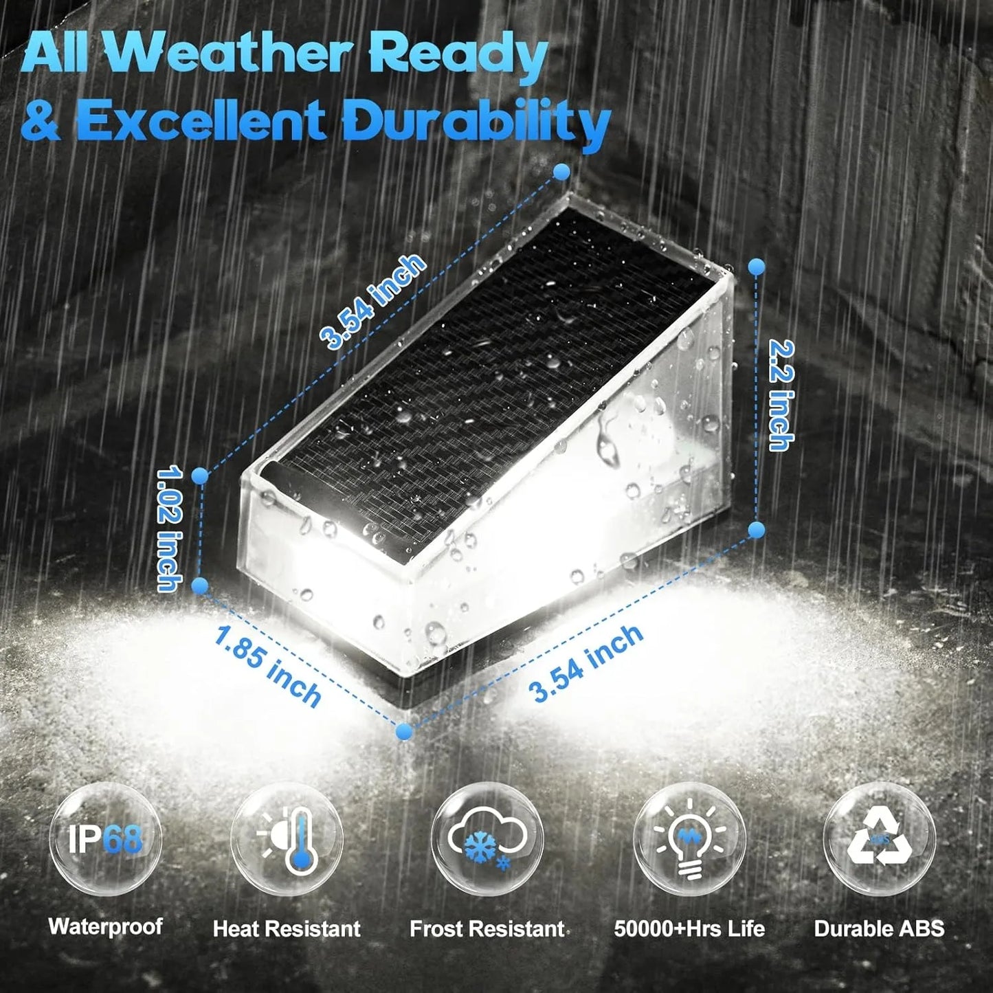 1/4/6 Packs Solar Lights Outdoor Deck & Wall Lights IP65 Waterproof LED Solar Fence Lights for Garden, Stairs, Patio, Yard, Pool