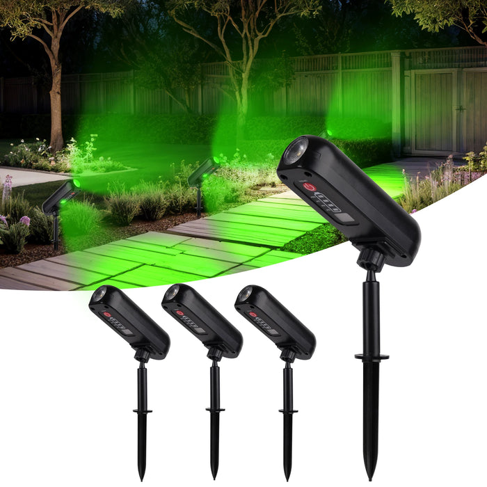 4PCS Solar LED Light Outdoor Solar Wall Light IP65 Green Garden Light Solar Spotlights Solar Uplights for Trees Pathway Yard