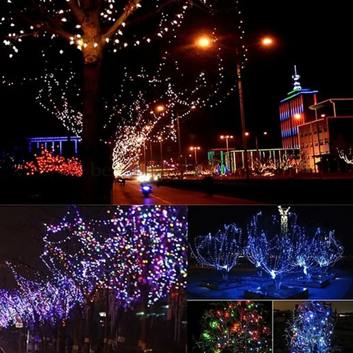100 LED Solar Fairy Waterproof Copper Wire String Lights Christmas Party Garland Solar Power Lamp for Outdoor Garden Wedding