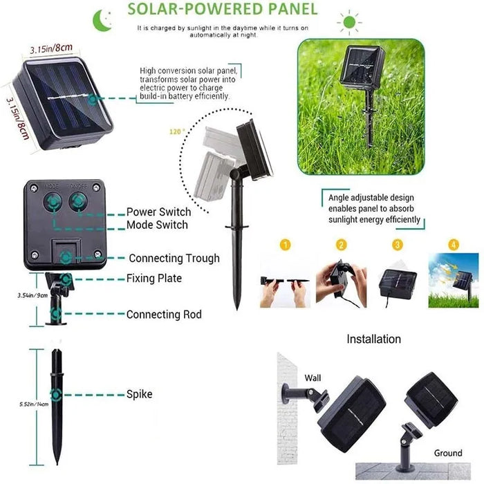 Solar LED Strings Lamp Waterproof Outdoor 300 Lights 8 Mode Garden Decortion Christmas for Wedding Party Holiday 32m/22m