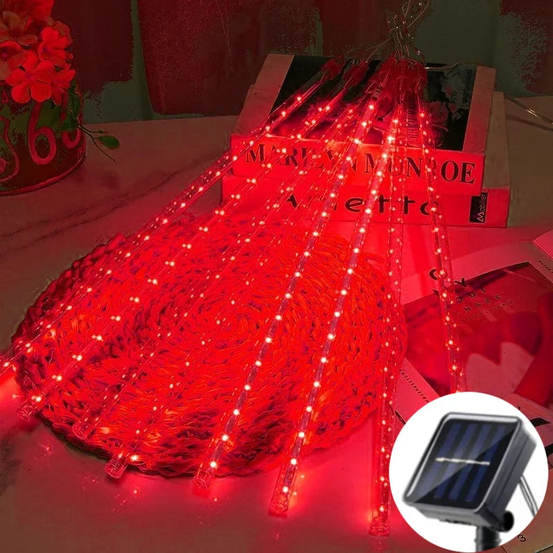 Solar Led Light Outdoor Meteor Shower Rain Lights Waterproof Garden Decor Outdoor Street Garland New Year Christmas Decoration