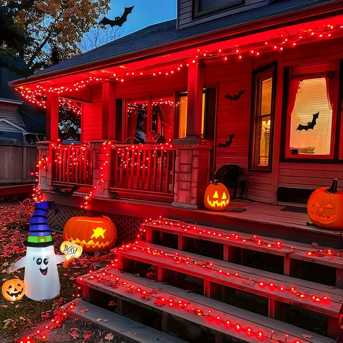 Solar Powered Christmas Lights 50-200 LED Outdoor Light Strings Festive Garden Courtyard Red Blinking Lights with Solar Panel