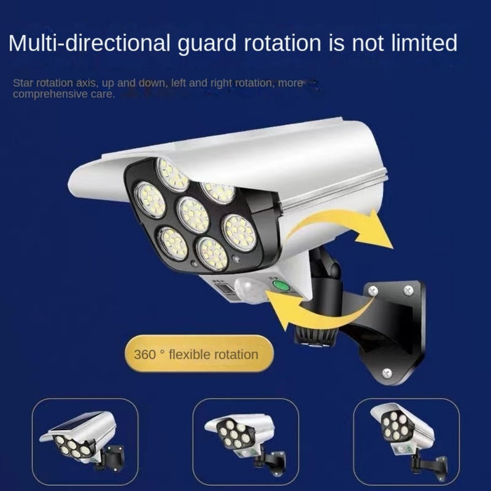 Solar Light Motion Sensor Security Dummy Camera Wireless Outdoor Flood Light IP65 Waterproof Lamp 3 Mode For Home Garden