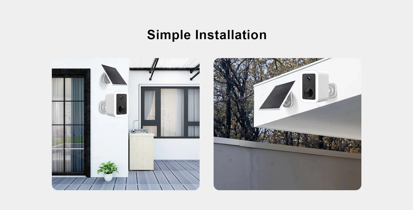 Outdoor 3MP Solar HD Surveillance Camera LED Full Color Night Vision Intelligent Motion Detection IP66 Waterproof High Endurance