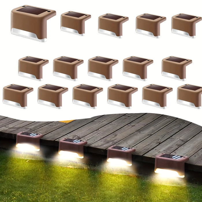 1~24PCs Solar Deck Lights Outdoor Waterproof LED Garden Step Light Stair Decorative Fence Lighting Patio Stairs Railing Pathway