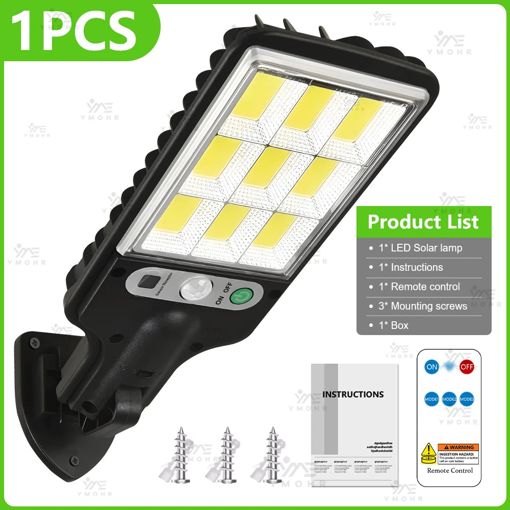 Big Led High Power Solar Street Lamp for Outdoor Garden Lighting Solar Sensor Lamp Outdoor Led Spotlights Decoration Wall Lights