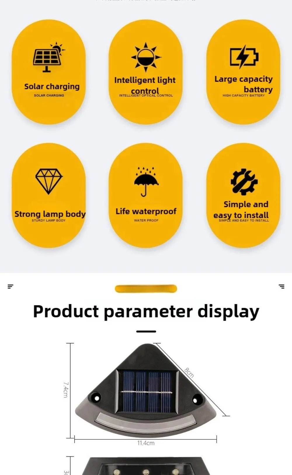 4pcs Waterproof Solar Step Lights Auto Switch Easy To Use Stair Lighting Solar Powered Warm /White Light Garden Walkway Light
