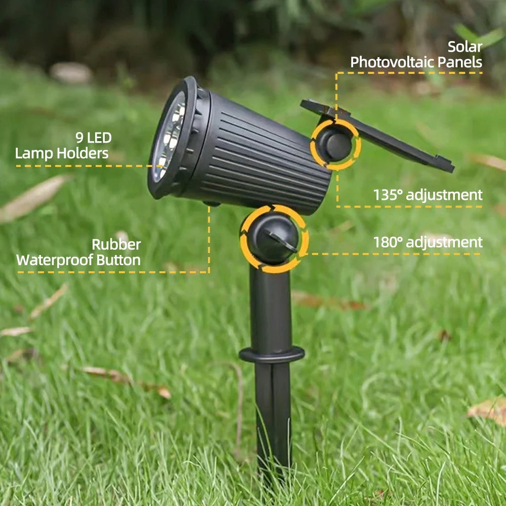 Solar Pathway Lights Outdoor Waterproof Bright Monocrystalline Silicon Garden Decora Light LED Landscape Lamp for Yard Fenced