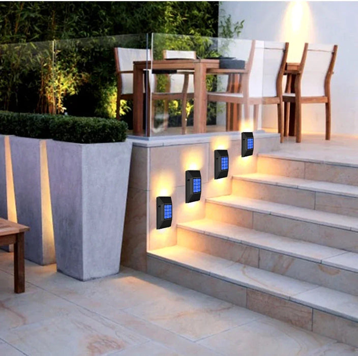 Solar Wall Lamp Outdoor Waterproof Solar Powered Wall Light UP and Down Illuminate Solar Spotlight For Balcony Yard Garden Decor