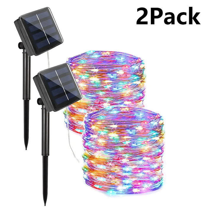 Solar String Outdoor LED Light Garden Fairy Lights 7m/12m/22m/32m/52m/102m Led Twinkle Waterproof Lamp for Christmas Party Decor