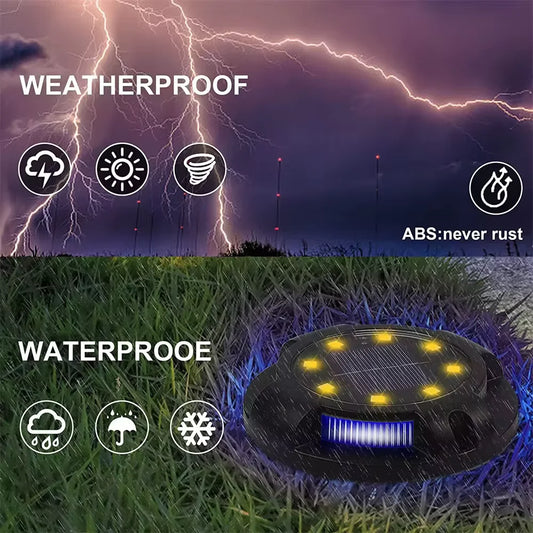 Super Bright Solar Powered Ground Lamp Outdoor Patio Light Waterproof Garden Lawn Decorative Stairway Step Lamp Night Light