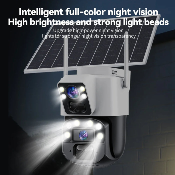 Yoosee Solar Camera 4G Sim Card CCTV Wireless 4G Solar CCTV Dual Lens Dual Screen Auto Tracking External 4G Sim Security Camera