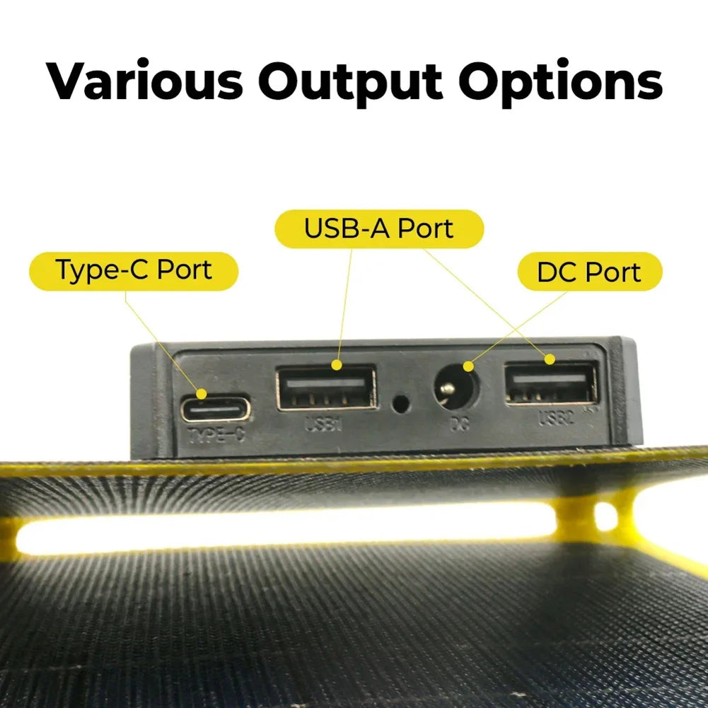 30W/40W 5V Portable Cell Phone Charge Panels PD 20W QC 3.0 5V 9V 12V Foldable Mobile Power Bank Charger for USB A C Power Bank