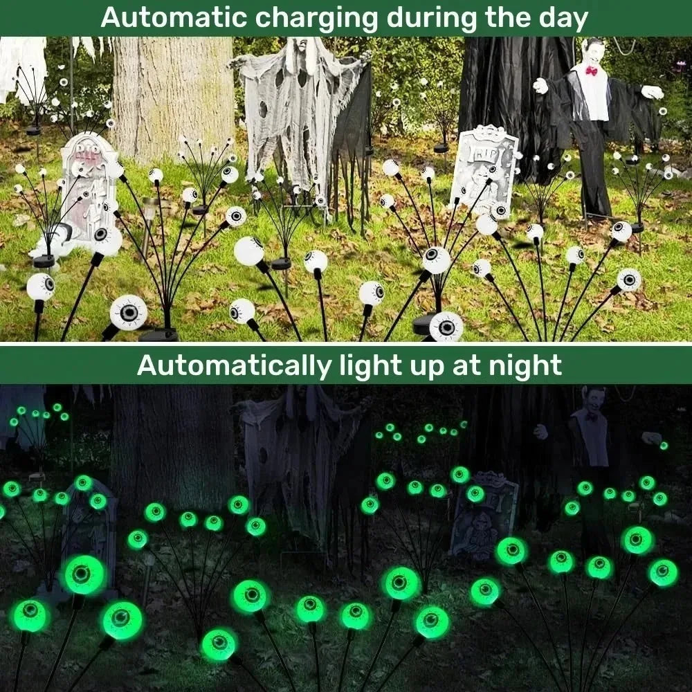 Halloween LED Eyeball Lights Solar Garden Lawn Lights Outdoor Scary Decoration Lights Halloween Party Decorations Waterproof