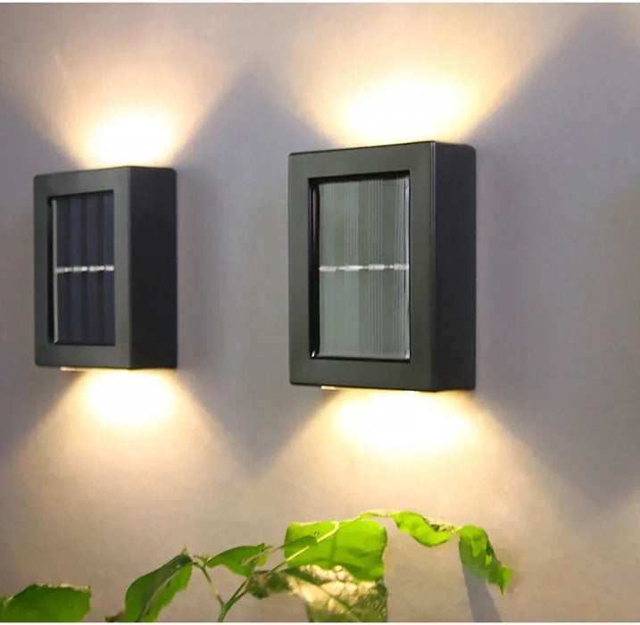 LED Solar Wall Light Outdoor Waterproof Solar Spot Light Up and Down Luminous Lighting For Garden Street Landscape Decoration