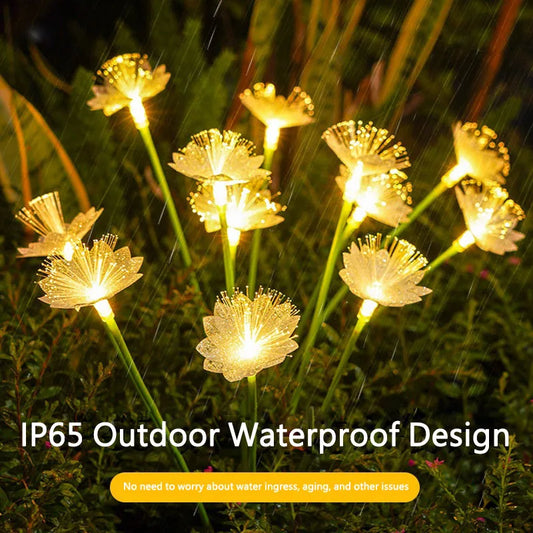 Solar Butterfly Fiber Optic Flower LED Solar Lights Outdoor Wedding Party Decor Garden Garland Lawn Lamp for Yard Patio Decor