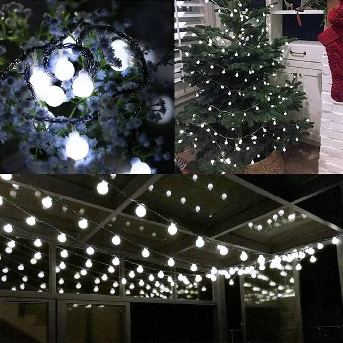 20/50/100LED Solar Outdoor String Lights Round Ball Solar Globe Lights for Garden Patio Holiday Party Christmas Decoration