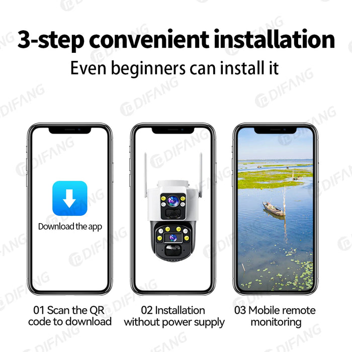 Yoosee Solar Camera 4G Sim Card CCTV Wireless 4G Solar CCTV Dual Lens Dual Screen Auto Tracking External 4G Sim Security Camera