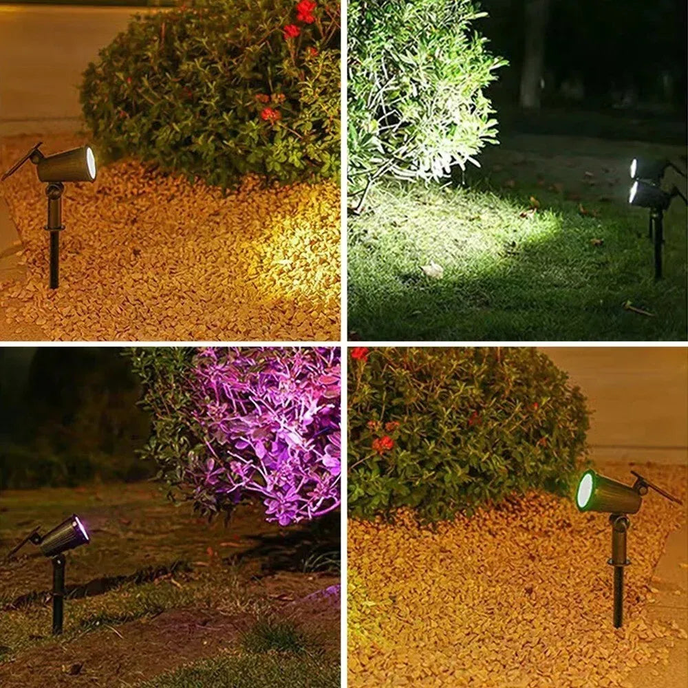 9 LED Solar Spot Lights Outdoor Waterproof Solar Power Garden Stake Lights Brightness Adjustable for Walkway,Lawn,Driveway Backy