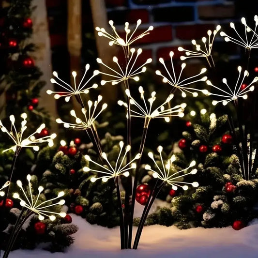 1PC Solar LED Floral Firework Garden Lights Outdoor Waterproof Lawn Lamp,Landscape Lighting For Yard,Terrace,Balcony，Path,Park
