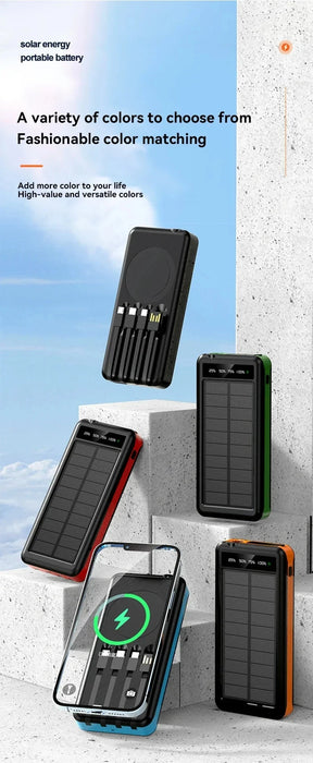 OnePlus Solar Power Bank Waterproof Outdoor Camping Portable Folding Solar Panels USB Output Sun Power For iPhone Real Capacity