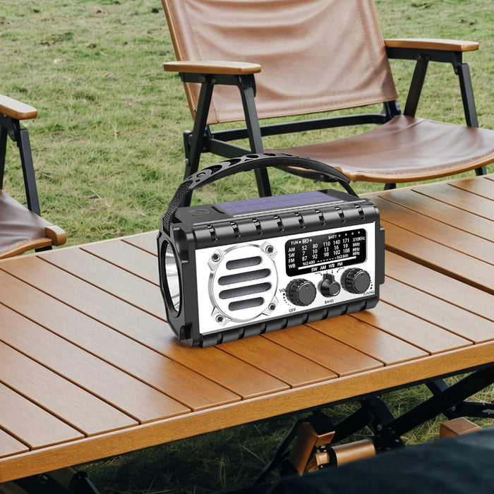Emergency Hand Crank Radio 20000mAh Portable Weather Radio with Flashlight Reading Lamp SOS Alarm Solar Radio for Emergency/Home