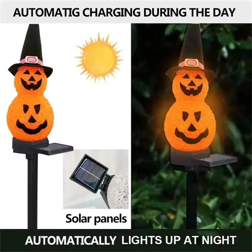 Solar Pumpkin Lamp Halloween  Atmosphere Decoratio Courtyard Outdoor Waterproof Decoration Floor Insertion Atmosphere Light