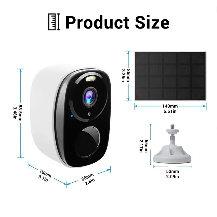 4G Solar Surveillance Camera Wireless Outdoor 2K 5MP Battery Powered Security Camera Spotlight Siren 2-Way Audio Waterproof
