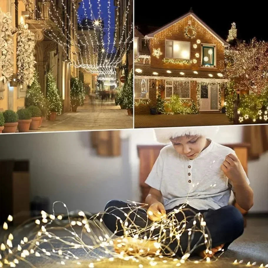 32/22M Solar String Lights Outdoor Waterproof Fairy Garland Lights 300LED 8 Modes Christmas Party Garden Patio Wedding Decor