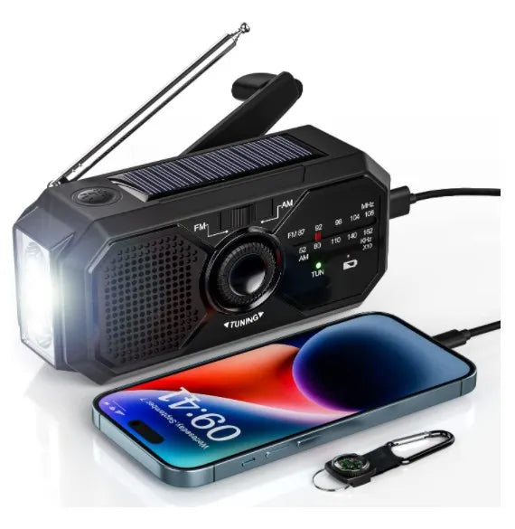 Portable Solar Radio, Emergency Kits first Aid Radio with Crank, Dynamo AM/FM Radio,Blackout  Power station,USB Phone Charger