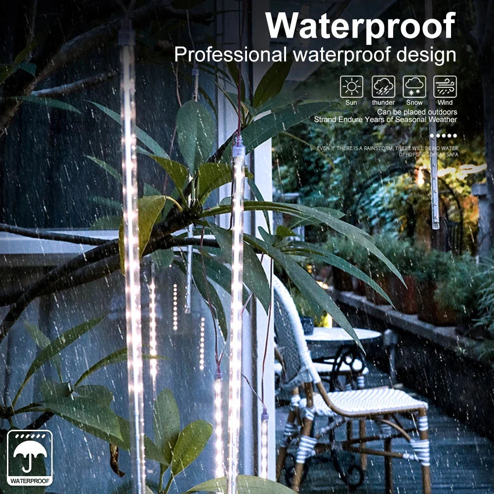 30/50cm Solar LED Meteor Shower Light Holiday String Light Waterproof Fairy Garden Decor Outdoor Led Street Garland Christmas