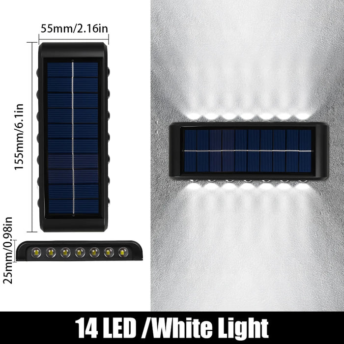 Solar Wall Lamp Outdoor Waterproof Solar Lights Up And Down Convex lens Lighting For Garden Street Landscape Balcony Outdoor Dec