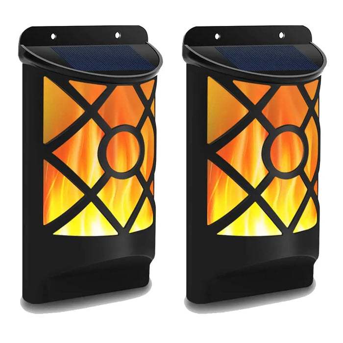 Solar Torch Wall Lamp Outdoor Led Flame Solar Light Dark Sensor Auto On/Off Wall Mounted Night Lights for Patio Deck Driveway