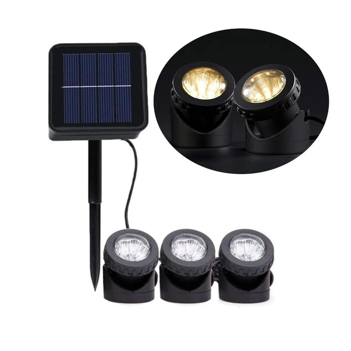 Solar Pond Spotlights, LED Solar Underwater Light Waterproof Submarine Landscape Spotlight Security Lighting for Outdoor Patio