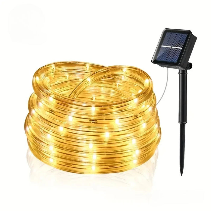 7m/12m/22m/32m Solar LED String Light Outdoor Waterproof Garden Decorations Lights Wedding Garland Solar Rope Fairy Lamp