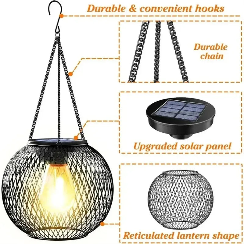 Hallowmas Solar Lantern Outdoor Solar Lights For Outside Decorative Outdoor Hanging Lights Waterproof Solar Lanterns Yard Garden