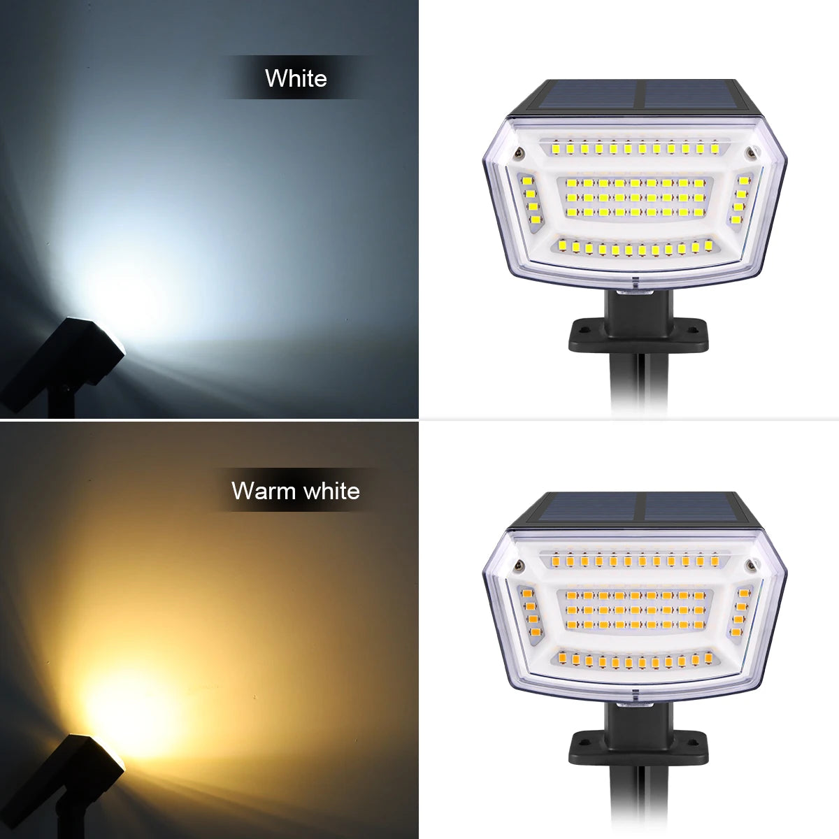 Built-in Large Capacity Battery 1200mAh LED Solar Floodlight Waterproof Spotlight Lamp Long Working Time For Garden Lawn Pathway
