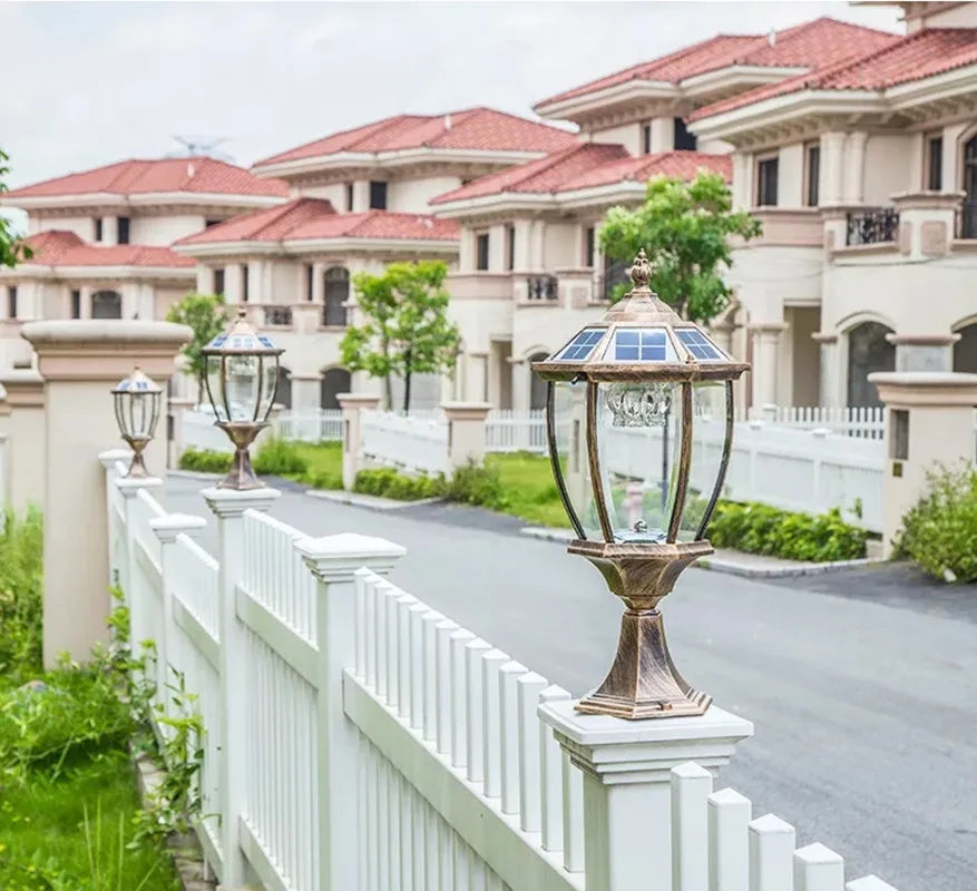 Solar LED Light Outdoor Lamp Villa Retro Column Lamps Pillar Lights Garden Garden Decoration Outdoor Street Lamp IP55 Waterproof